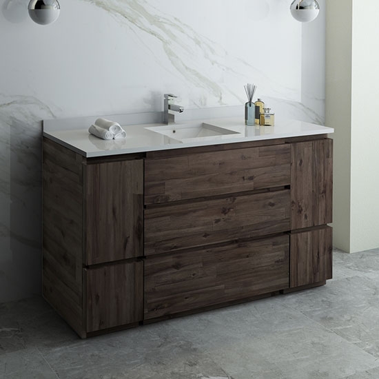 Fresca Formosa (single) 59-Inch Acacia Modern Modular Bathroom Vanity - Cabinet Only