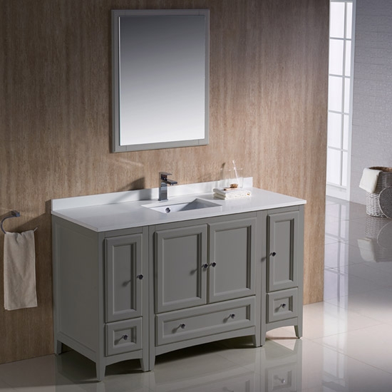 Fresca Oxford (single) 54-Inch Gray Transitional Modular Bathroom Vanity Set