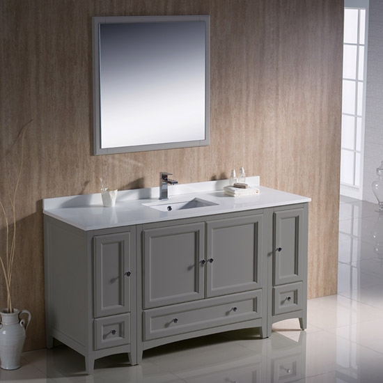 Fresca Oxford (single) 60-Inch Gray Transitional Modular Bathroom Vanity Set