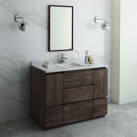 Fresca Formosa (single) 48-Inch Acacia Modern Modular Bathroom Vanity Set