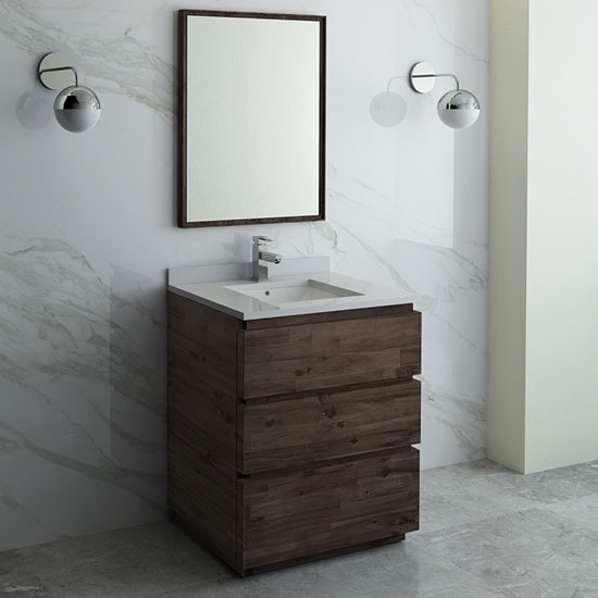 Fresca Formosa (single) 30-Inch Acacia Modern Modular Bathroom Vanity Set