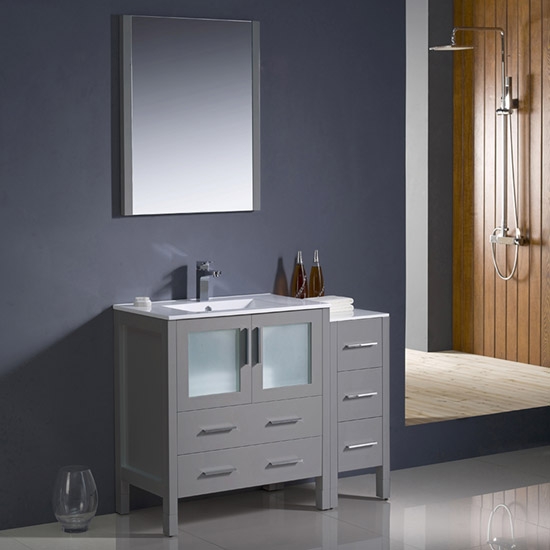 Fresca Torino (single) 42-Inch Gray Modern Bathroom Vanity with Integrated Sink