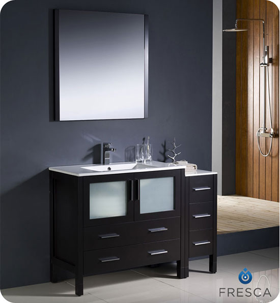Fresca Torino (single) 47.75-Inch Espresso Modern Bathroom Vanity with Integrated Sink