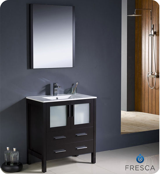 Fresca Torino (single) 30-Inch Espresso Modern Bathroom Vanity with Integrated Sink
