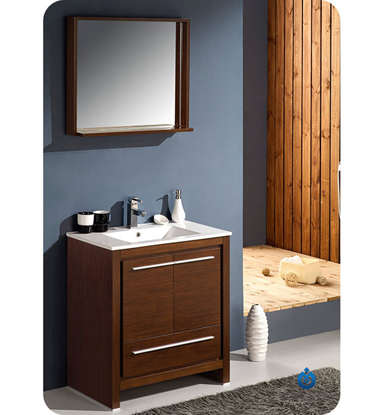 Fresca Allier (single) 30-Inch Wenge Brown Modern Bathroom Vanity Set