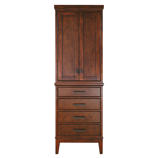 Avanity Madison 24-Inch Tobacco Traditional Bathroom Tall Linen Side Cabinet