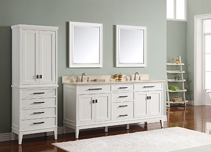 Avanity Madison (double) 73-Inch White Vanity Cabinet & Optional Countertops
