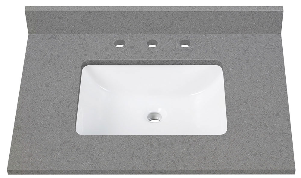 Avanity QUT31CO-RS (single) 31-inch Lotte Radianz Contrail Matte Quartz Countertop & Rectangular Sink