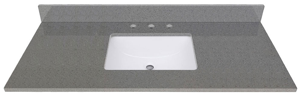 Avanity QUT43CO-RS (single) 43-inch Lotte Radianz Contrail Matte Quartz Countertop & Rectangular Sink