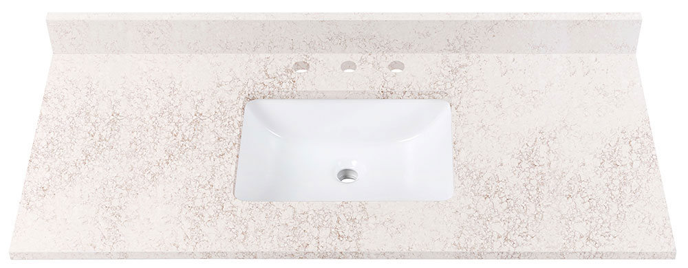 Avanity QUT49AL-RS (single) 49-inch Lotte Radianz Alluring Quartz Countertop & Rectangular Sink