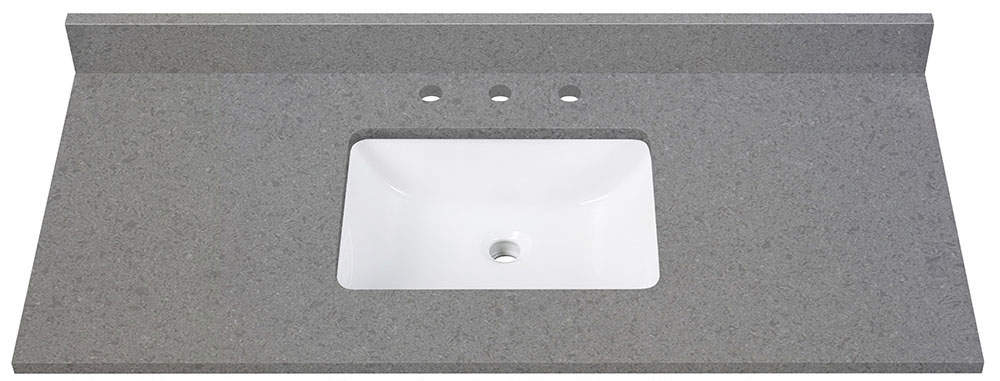 Avanity QUT49CO-RS (single) 49-inch Lotte Radianz Contrail Matte Quartz Countertop & Rectangular Sink