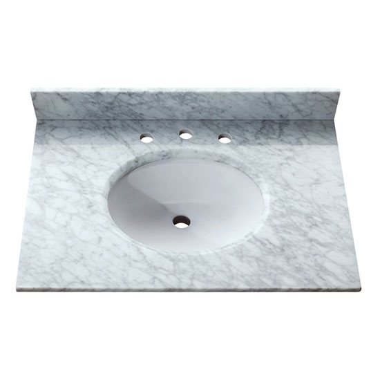 Avanity SUT31CW (single) 31-inch Carrara Marble Countertop & Linen Oval Sink