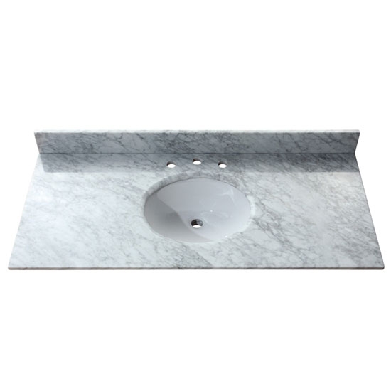Avanity SUT49CW (single) 49-inch Carrara Marble Countertop & White Oval Sink
