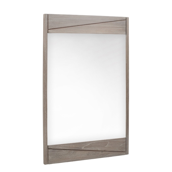 Avanity Teak 24.2-Inch Gray Teak Modern Bathroom Mirror