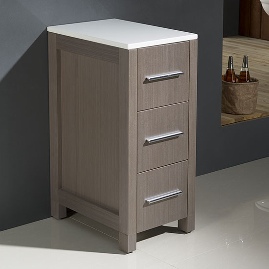 Fresca Torino 12-Inch Gray Oak Bathroom Linen Side Cabinet