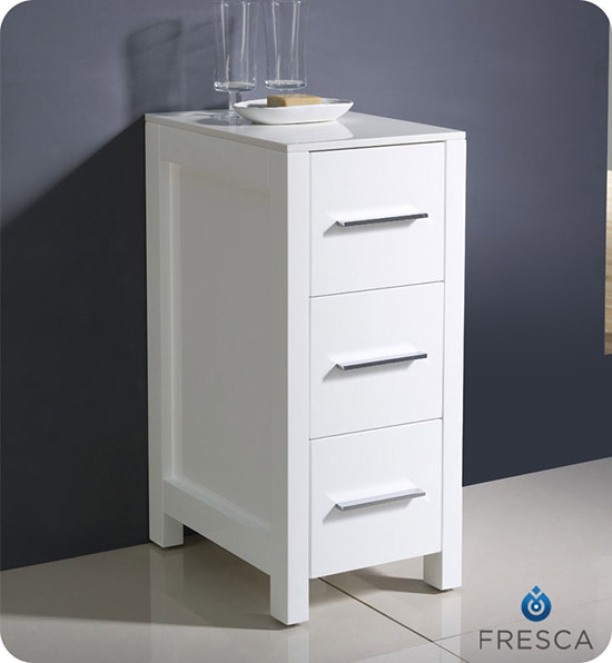 Fresca Torino 12-Inch White Bathroom Linen Side Cabinet