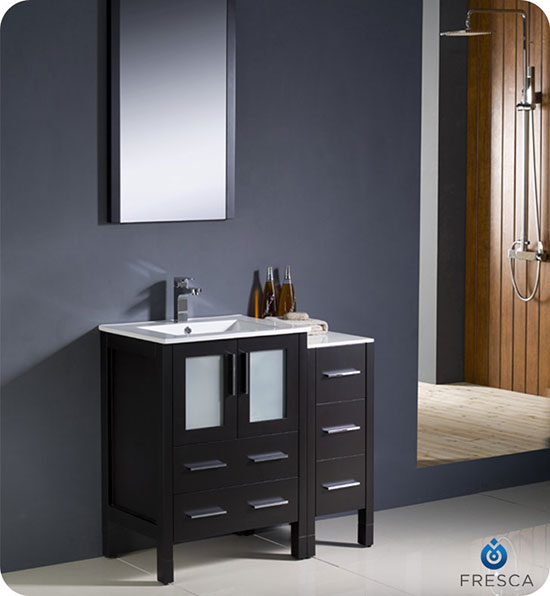 Fresca Torino (single) 36-Inch Espresso Modern Bathroom Vanity with Integrated Sink