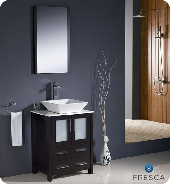 Fresca Torino (single) 24-Inch Espresso Modern Bathroom Vanity with Vessel Sink