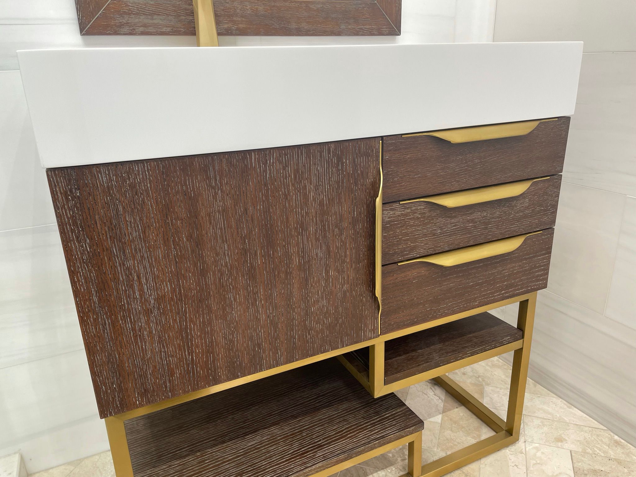James Martin 60-Inch Double Bristol in whitewashed walnut