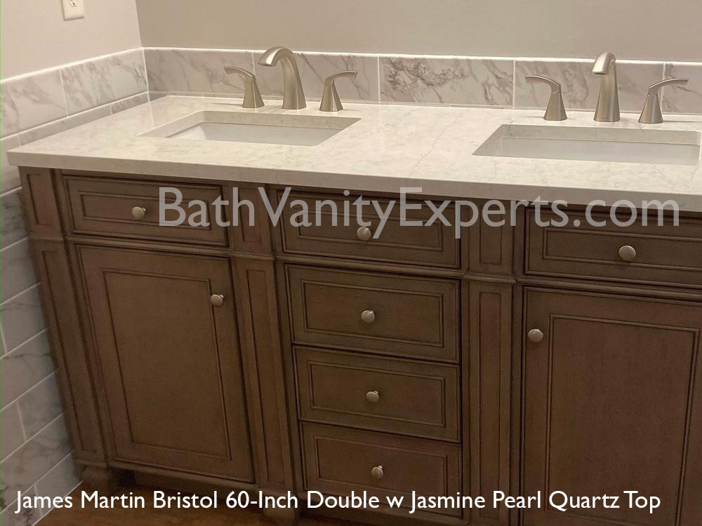James Martin 60-Inch Double Bristol in whitewashed walnut